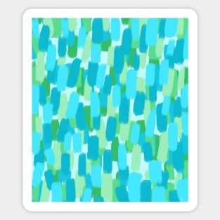 Blue and Green Brush Stroke Pattern Abstract Sticker